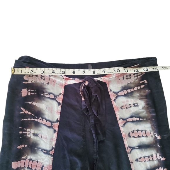 YOUNG FABULOUS & BROKE Grey Pink Tie Dye Side Split Wide-Leg Pants Women's SZ L‎ - Picture 9 of 11
